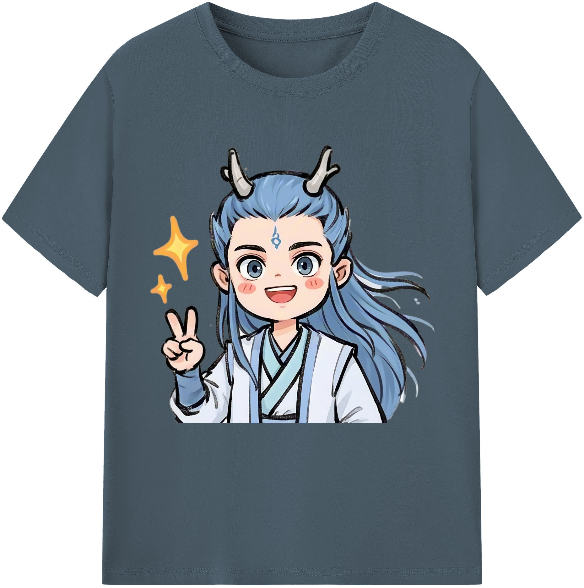 （画像用） Ne Zha 2 ナタ 魔童の大暴れ 綿100％半袖Tシャツ（フロントプリント）